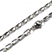 Stainless steel chain with half-open links