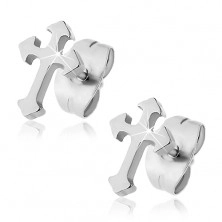 Surgical steel earrings - Fleur De Lis cross