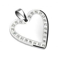 Stainless steel pendant - mirror in heart