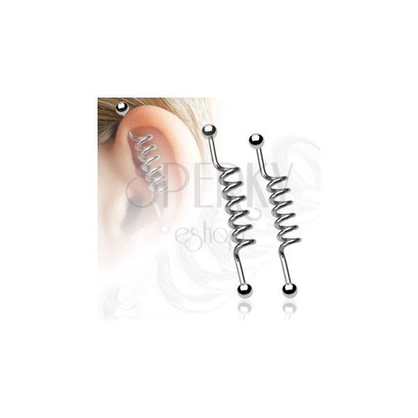 Spiral industrial ear piercing
