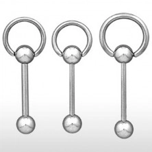Piercing - steel barbell with loop