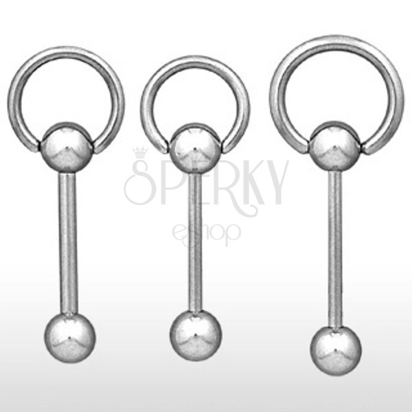 Piercing - steel barbell with loop