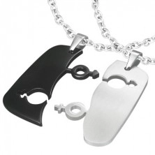 Set of pendant for couple - gender symbols