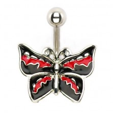 Navel ring - rock style butterfly