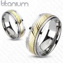Titanium band - two tone lines
