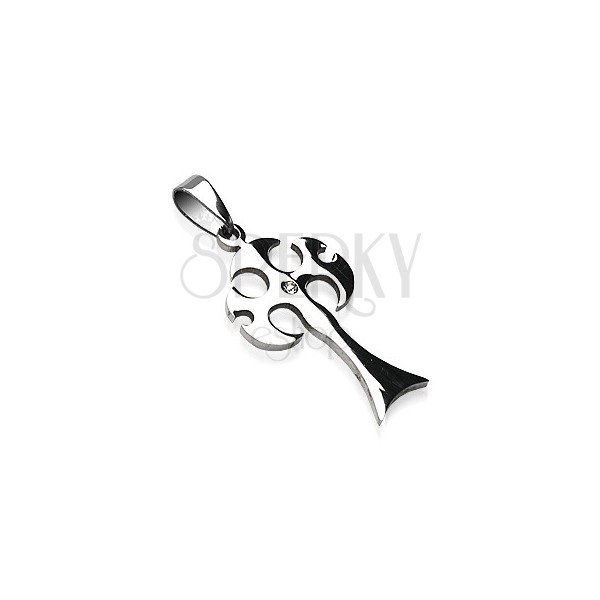 Pendant made of steel in silver colour, medieval axe