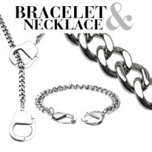 Chainlet set - bracelet and necklace with handcuffs