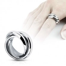 Triple ring - high shine steel