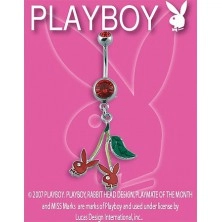 PLAYBOY belly ring with Bunny cherries