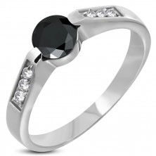 Black - eyed engagement steel ring
