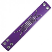 Purple bracelet - leather imitation, studded