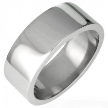 Shiny steel ring, flat - 8 mm