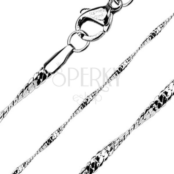 Narrow twisted surgical steel chain 2 mm