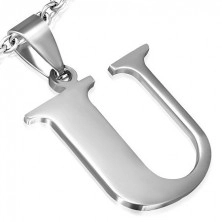 Stainless steel pendant - letter "U"