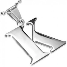 Stainless steel pendant - letter "K"