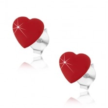 Sterling silver 925 earrings - red heart