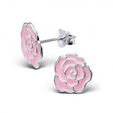 Silver 925 stud earrings - rose