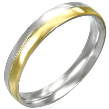 Women's ring made of steel - silver and gold colour combination
