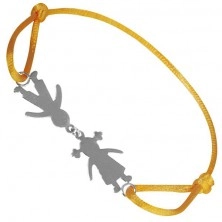 Bracelet made of silver 925 - connected boy and girl on yellow cord