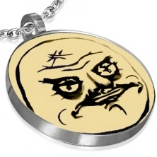 MEME FACE pendant made of steel - NO ME GUSTA