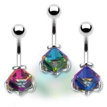 Belly bar - crystal cube, colorful sparkling