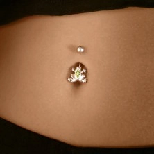 Belly bar - frog with zircons on its back