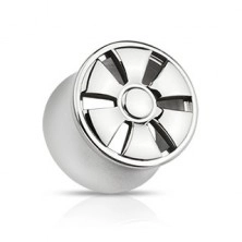 Stainless steel saddle ear plug - wheel design