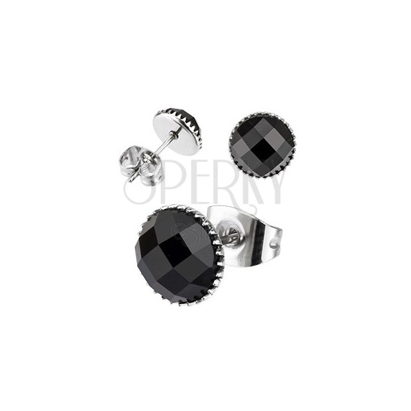 Surgical steel earrings - onyx eye