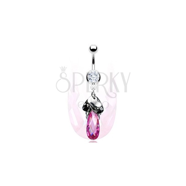 Belly ring with dangles and bead