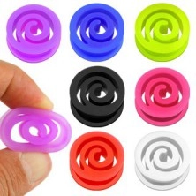 Ear plug spiral made of flexible material, different colors
