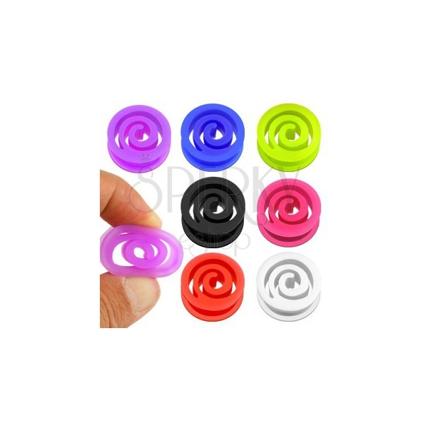 Ear plug spiral made of flexible material, different colors