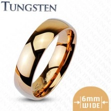 Tungsten wedding ring in pink gold colour, shiny