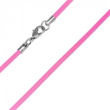 Rubber cord necklace - neon pink, 2 mm