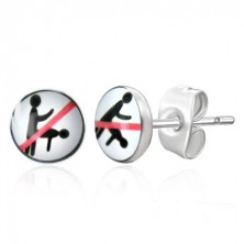 Steel stud earrings - forbidden sexual position