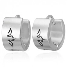 Steel hoop earrings with Tribal symbol