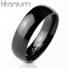 Black titanium band - smooth with high shine, 6 mm