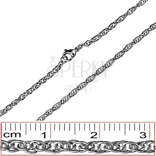 Stainless steel chain - densely connected oval links