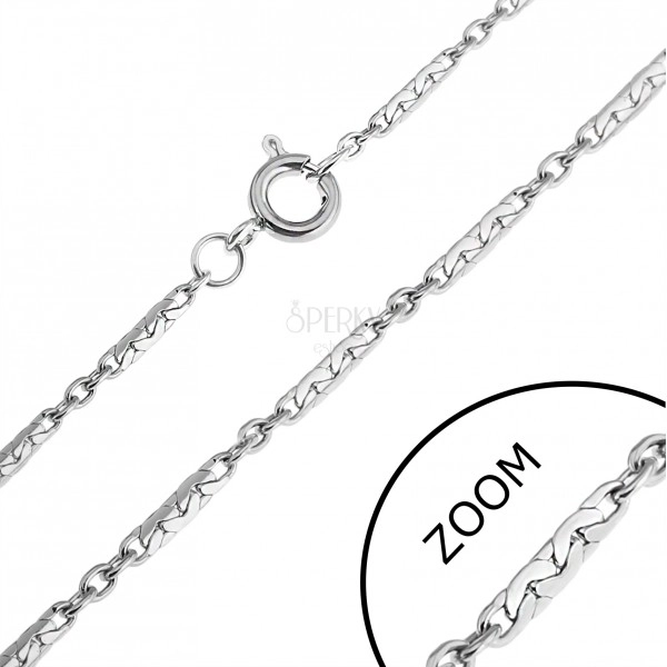 Surgical steel chain - closely linked sticks and circles