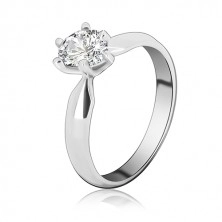 Sterling silver wedding ring 925 - zircon in shape of tear