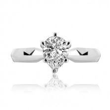 Sterling silver wedding ring 925 - zircon in shape of tear