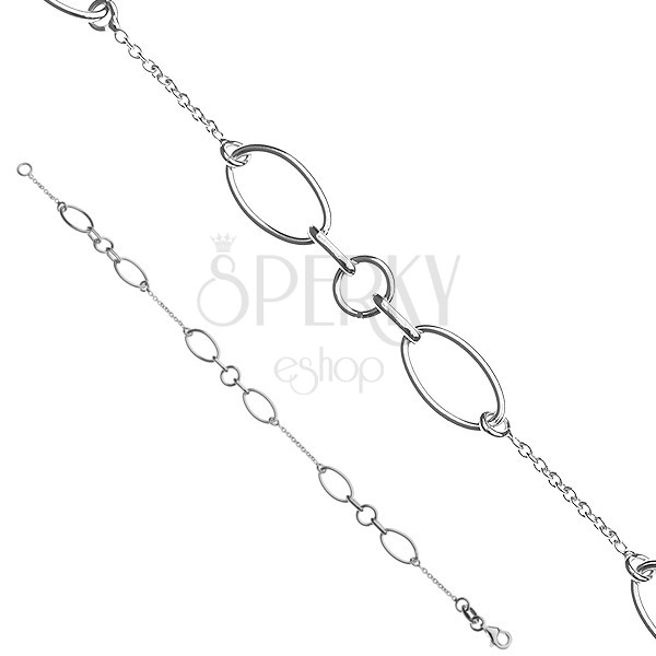 Bracelet made of silver 925 - ovals and circles