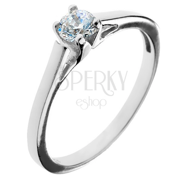 Silver wedding ring 925 - round zircon in mount