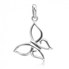 Pendant made of 925 silver - butterfly with pointed wings