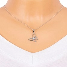 Pendant made of 925 silver - butterfly with pointed wings