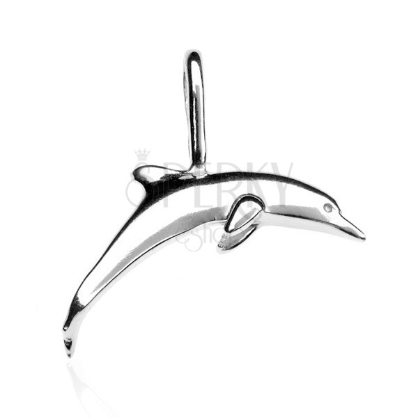 Pendant made of 925 silver - jumping dolphin, tight eyelet