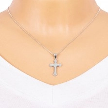 Pendant made of silver, 925 - smooth cross, multiple tips