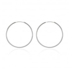 Round earrings made of 925 silver - bright and smooth surface, 15 mm