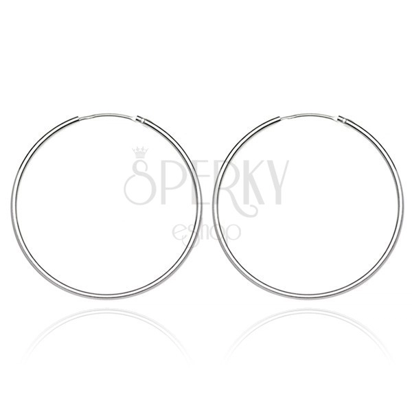 Silver earrings 925 - smooth, thin circles, 22 mm