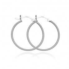 Silver earrings, 925 - circles with dense notches, 25 mm