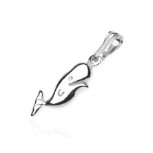 Silver pendant 925 - shiny, smiling whale